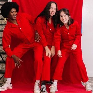 Big Bud Press Mustang Red Long Sleeve Jumpsuit 4X